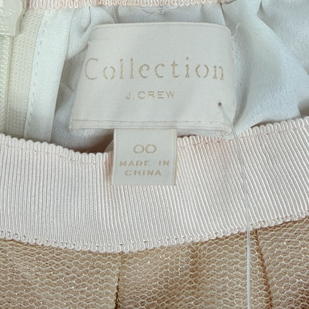 J.Crew Tulle Ball Skirt in Pale Buff Gold Pleated Ribbon Belt A-line Maxi Sz-00 - Picture 13 of 16